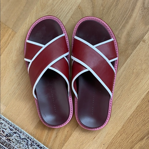 Zara Shoes - Zara Red Slides Zara Shoes - Zara Red Slides
